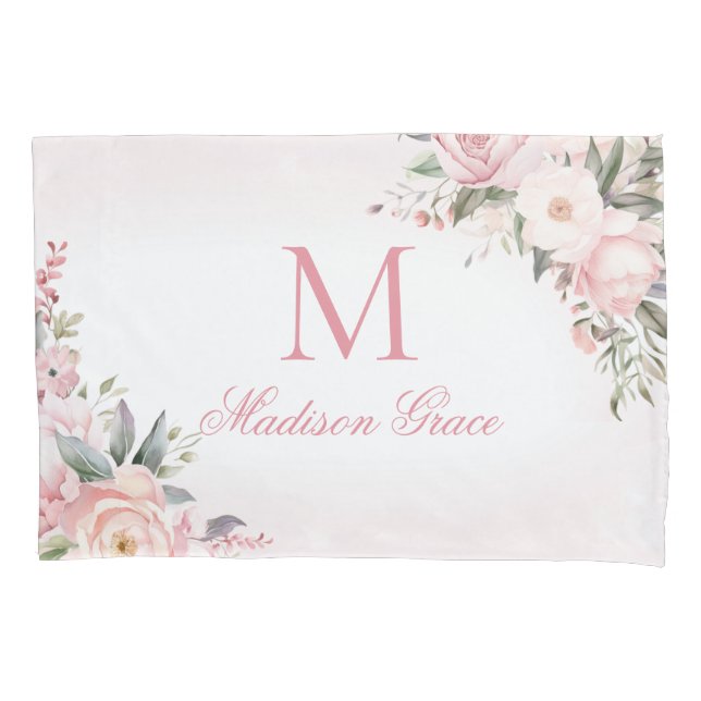 Housse D'oreillers Monogramme Nom Personnalisé Sur Mesure (devant)