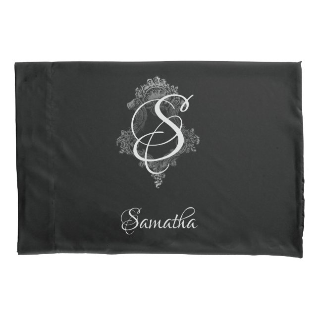 Housse D'oreillers Monogramme personnalisé initial (devant)