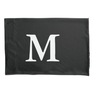 Housse D'oreillers Monogramme personnalisé noir blanc moderne minimal