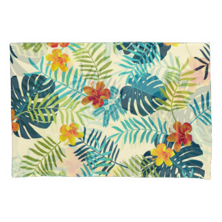 Housse D'oreillers Monstère tropicale Hibiscus Motif d'été