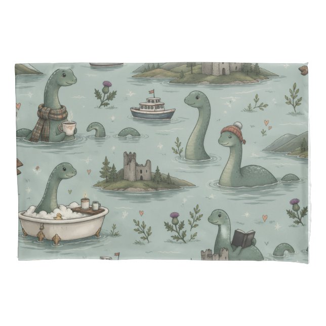 Housse D'oreillers Monstre du Loch Ness  (devant)