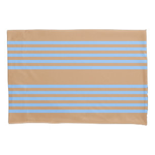 Housse D'oreillers Motif à cinq bandes bleu et brun