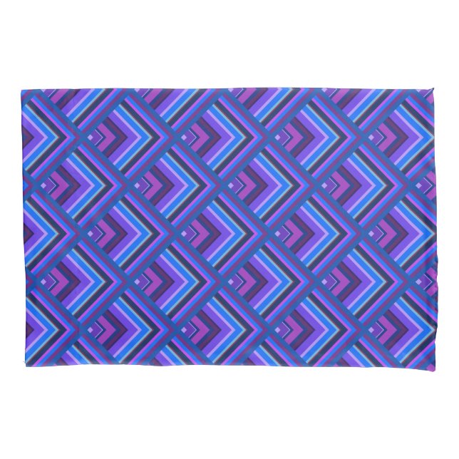 Housse D'oreillers Motif à échelle Bleu et violet (devant)