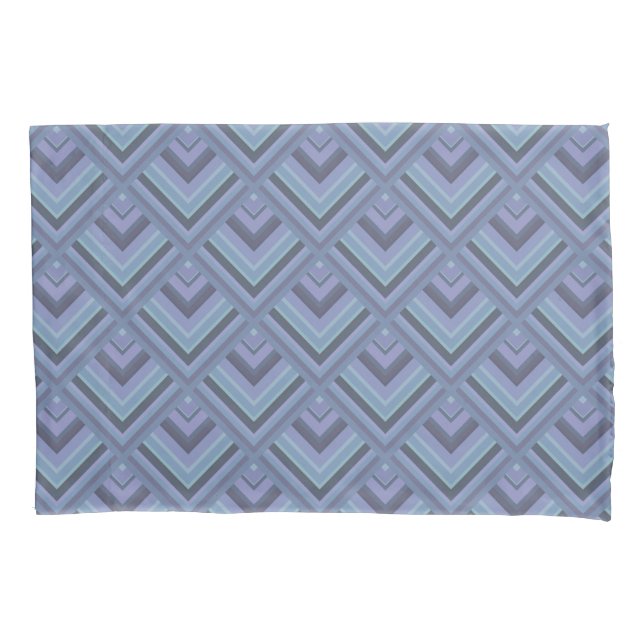 Housse D'oreillers Motif à échelle gris bleu (devant)