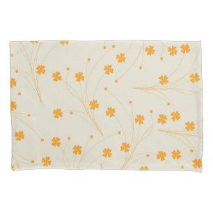 Housse D'oreillers Motif à fleurs les années 70 beige orange rétro Y2