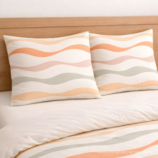 Housse D'oreillers Motif à rayures ondulées Soft Boho (Créateur téléchargé)