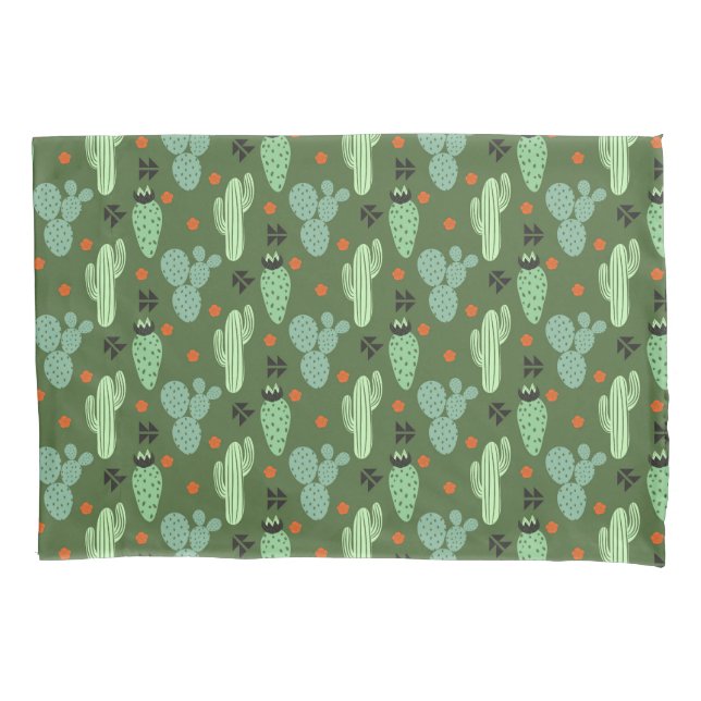 Housse D'oreillers Motif abstrait de désert de cactus de hippie (devant-gauche)