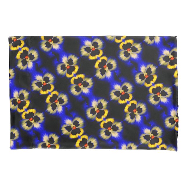 Housse D'oreillers Motif Abstrait Gras Bleu Pansy (devant)