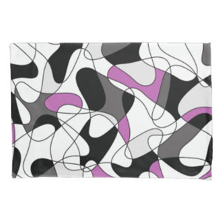 Housse D'oreillers motif Abstrait - gris et violet.
