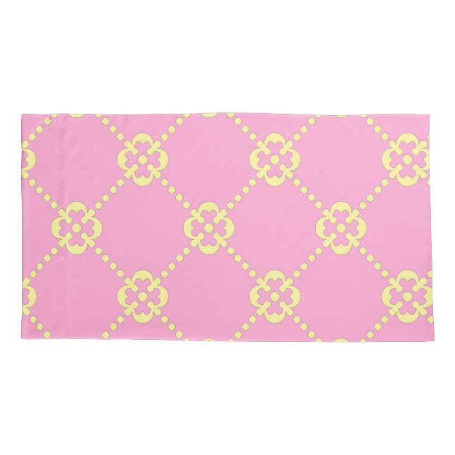 Housse D'oreillers Motif abstrait rose et jaune (Dos)