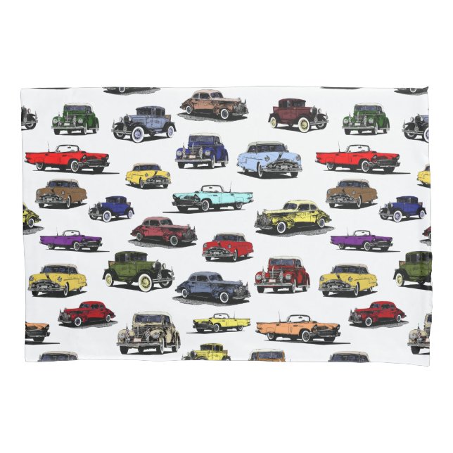 Housse D'oreillers Motif aléatoire des voitures d'époque (devant)
