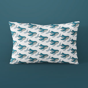 Housse D'oreillers Motif Baleine Océan Bleu