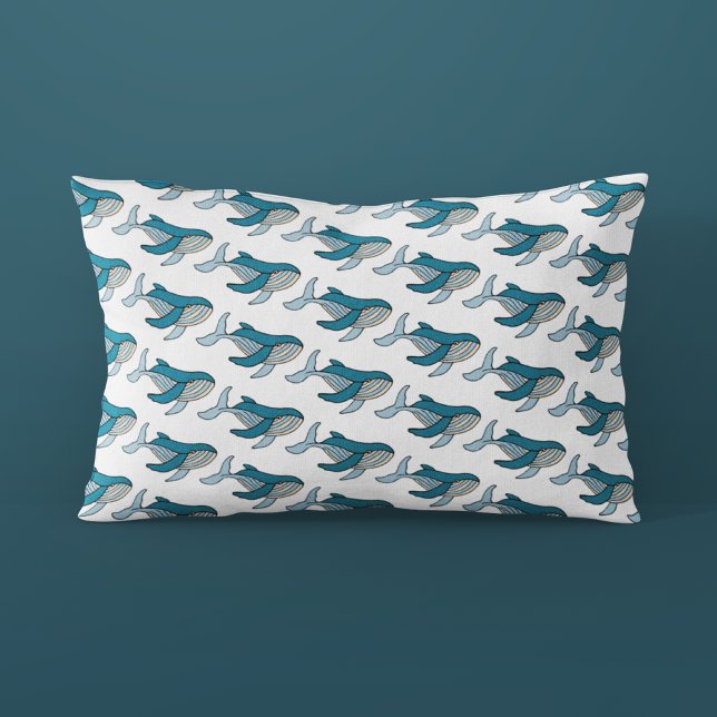 Housse D'oreillers Motif Baleine Océan Bleu (Créateur téléchargé)