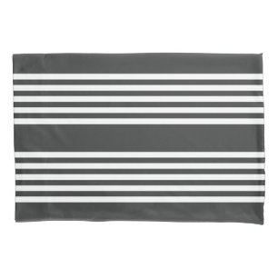 Housse D'oreillers Motif blanc et charbon de bois à cinq bandes