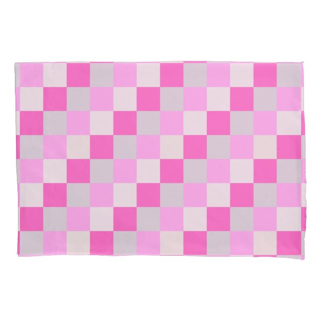 Housse D'oreillers Motif blanc et rose bonbon (devant)
