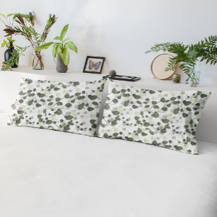 Housse D'oreillers Motif blanc vert des Feuilles d'Eucalyptus