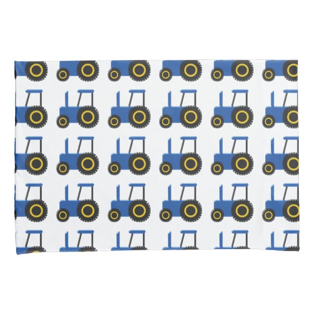 Housse D'oreillers Motif bleu de tracteur (devant-Droit)