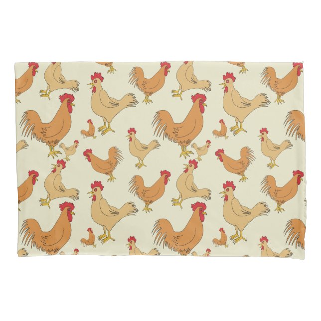 Housse D'oreillers Motif Brown de conception de poulet (devant)