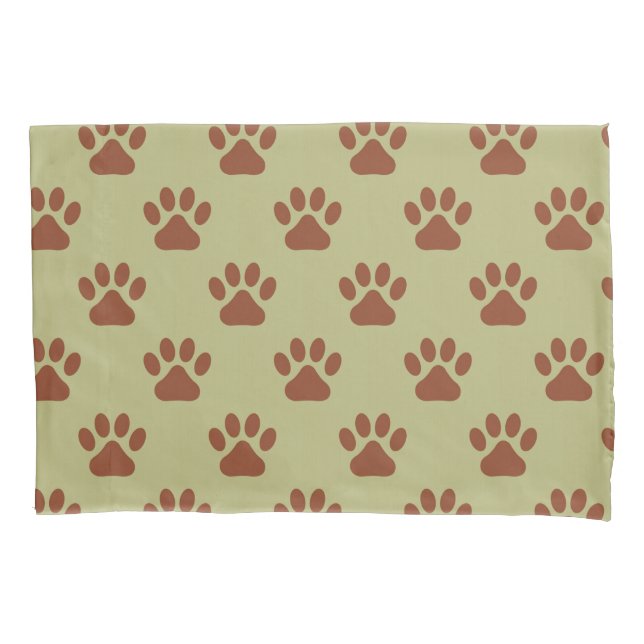 Housse D'oreillers motif Brown empreintes de pattes (devant)