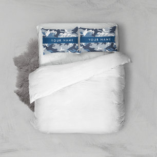 Housse D'oreillers Motif camouflage neige hivernale bleue Personnalis