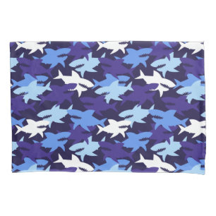 Housse D'oreillers Motif Camouflage requins bleus