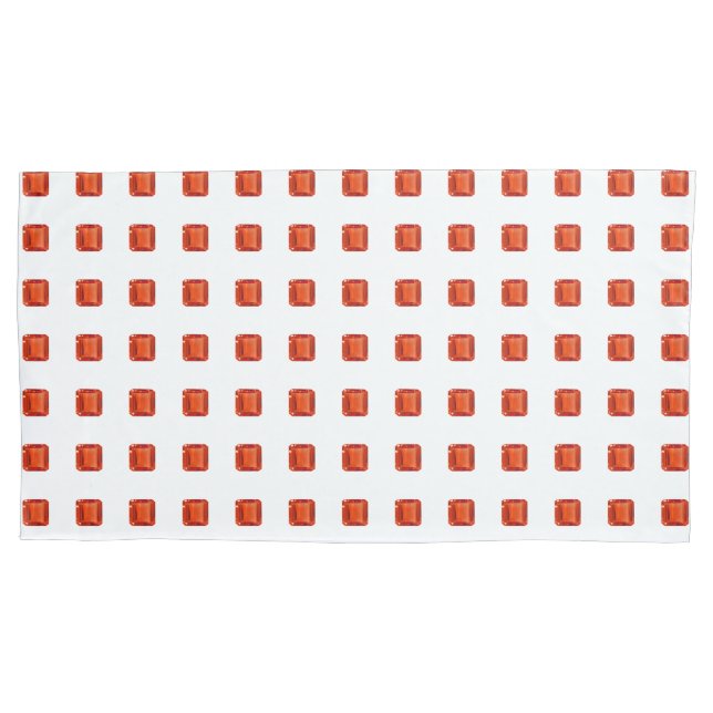 Housse D'oreillers Motif Carré orange (devant-gauche)