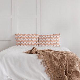 Housse D'oreillers Motif Chevron Carreaux de Bourgogne Pêche Tendance