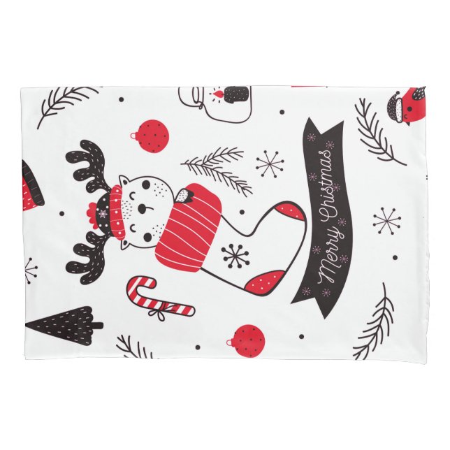 Housse D'oreillers Motif chic élégant de Noël (devant)