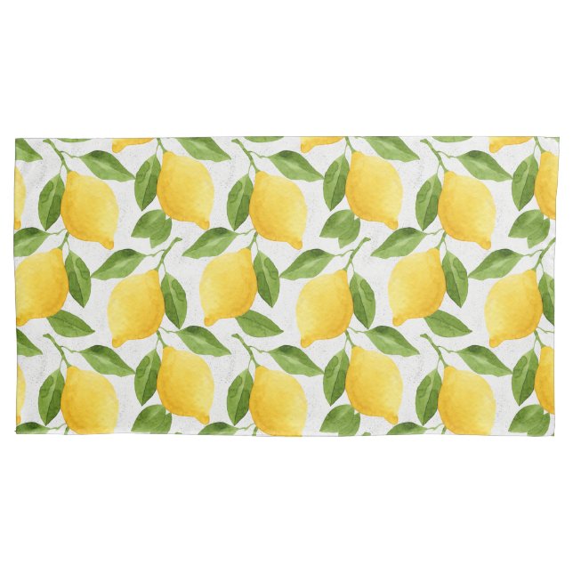 Housse D'oreillers Motif citrons aquarelle (devant)
