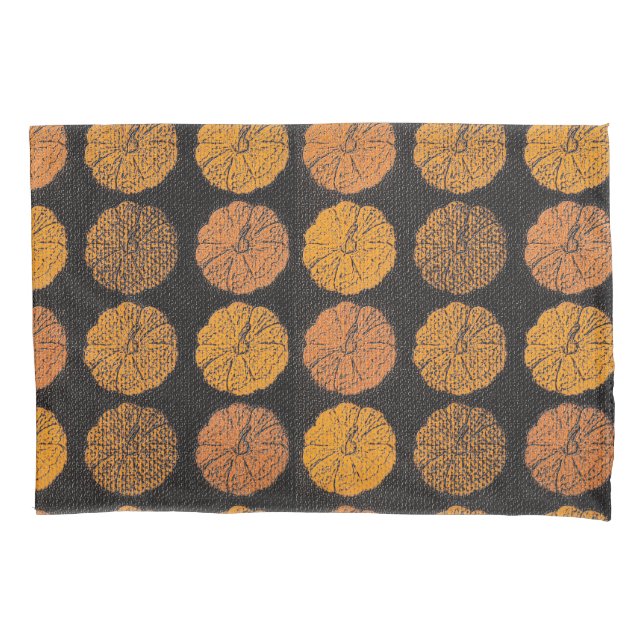 Housse D'oreillers Motif citrouille Orange (devant)
