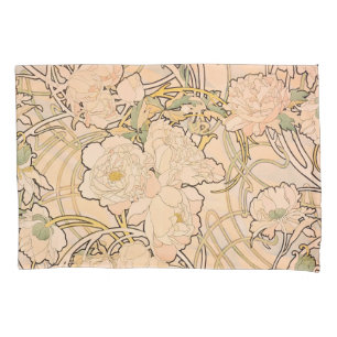 Housse D'oreillers Motif Classique Art Nouveau de Jardin de Pivoines