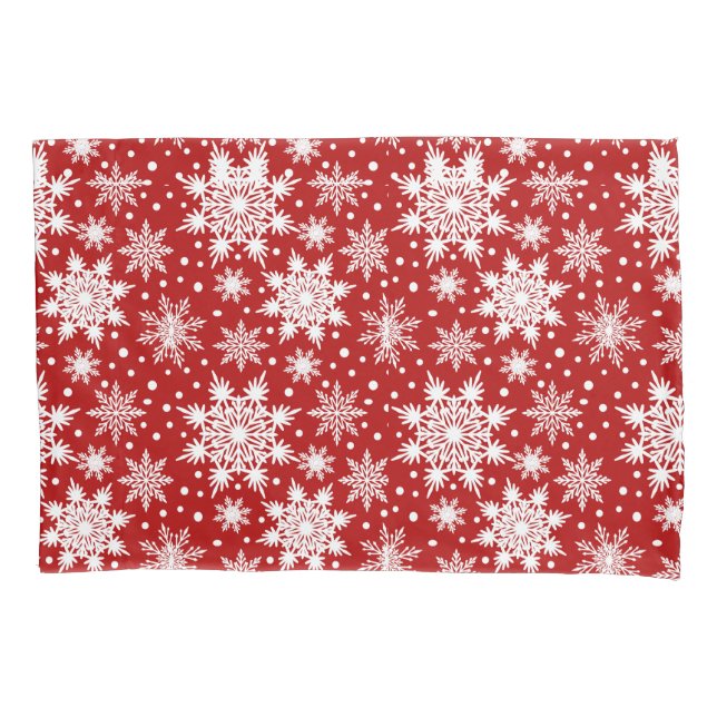 Housse D'oreillers Motif classique de Noël Red & White Snowflake (devant)