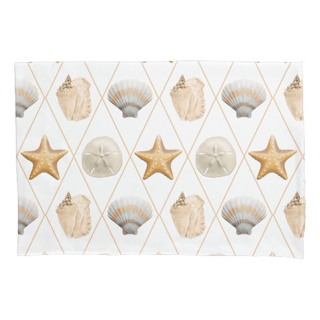 Housse D'oreillers Motif Coastal Decor Seashell (devant)