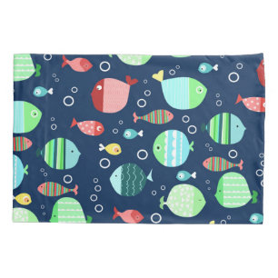 Housse D'oreillers Motif coloré de poissons