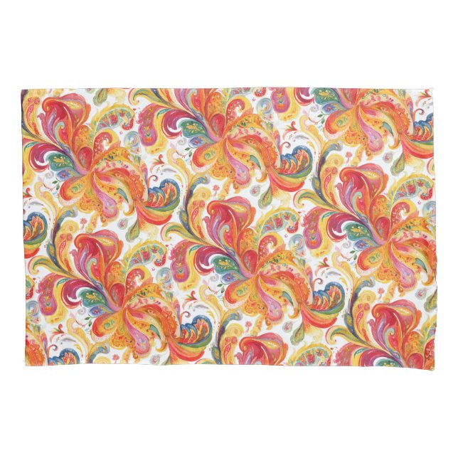 Housse D'oreillers Motif coloré Paisley (devant)