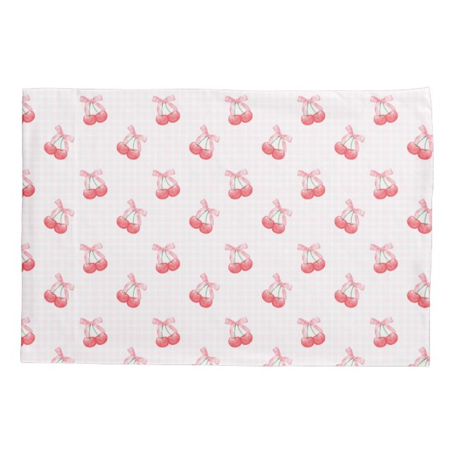 Housse D'oreillers Motif Coquette Cherries Bow (Dos)