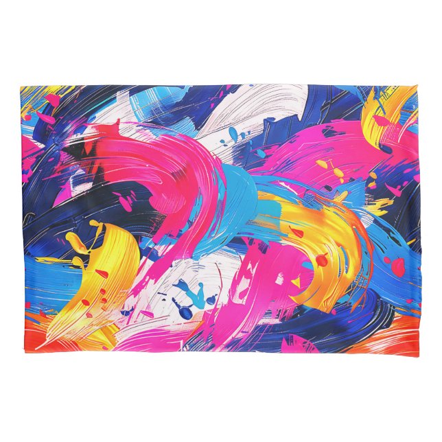 Housse D'oreillers motif coups de pinceaux (devant)