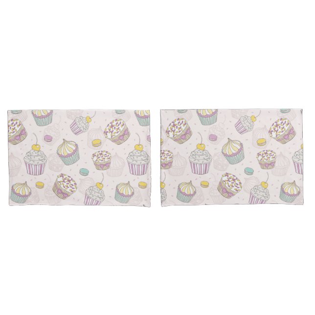 Housse D'oreillers Motif Cupcake (devant-Set)