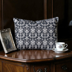 Housse D'oreillers Motif damassé noir et blanc victorien