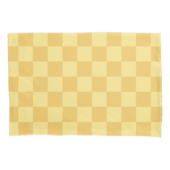 Housse D'oreillers Motif damier jaune (devant-gauche)
