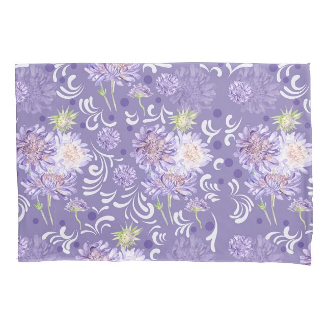 Housse D'oreillers motif d'aquarelle des fleurs de prairie (devant)