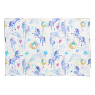 Housse D'oreillers Motif d'aquarelle magique Unicorn Design Imaginair