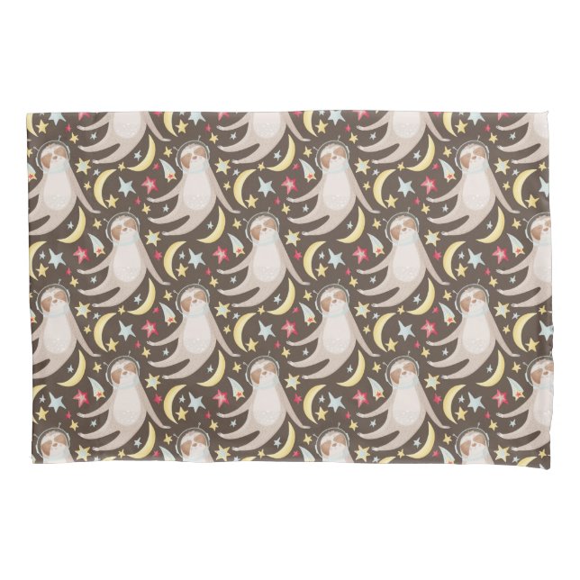 Housse D'oreillers Motif d'astronaute de paresse (devant-gauche)