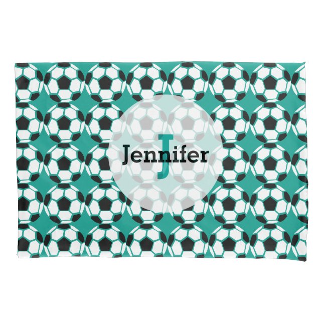 Housse D'oreillers Motif de balle de football Personnalisé Unique Gre (devant)