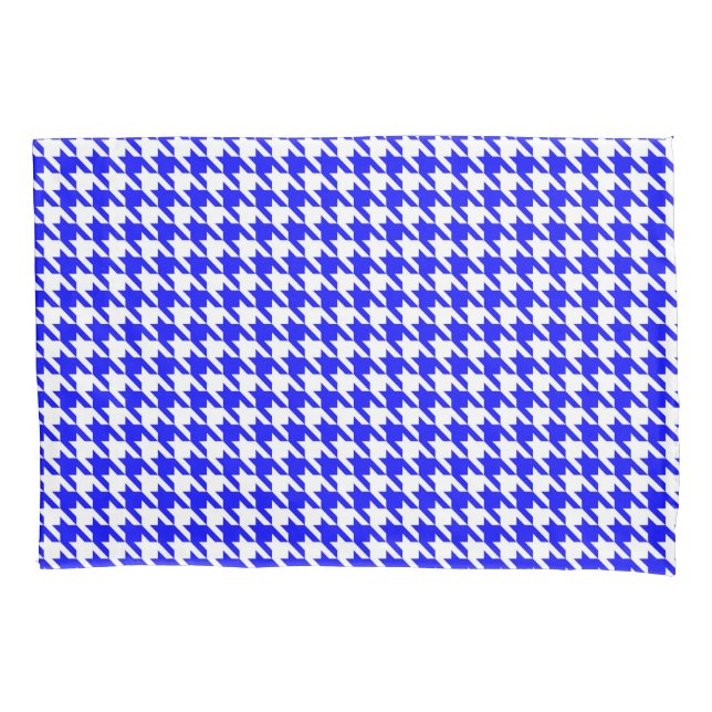 Housse D'oreillers Motif de base géométrique bleu et blanc (devant)
