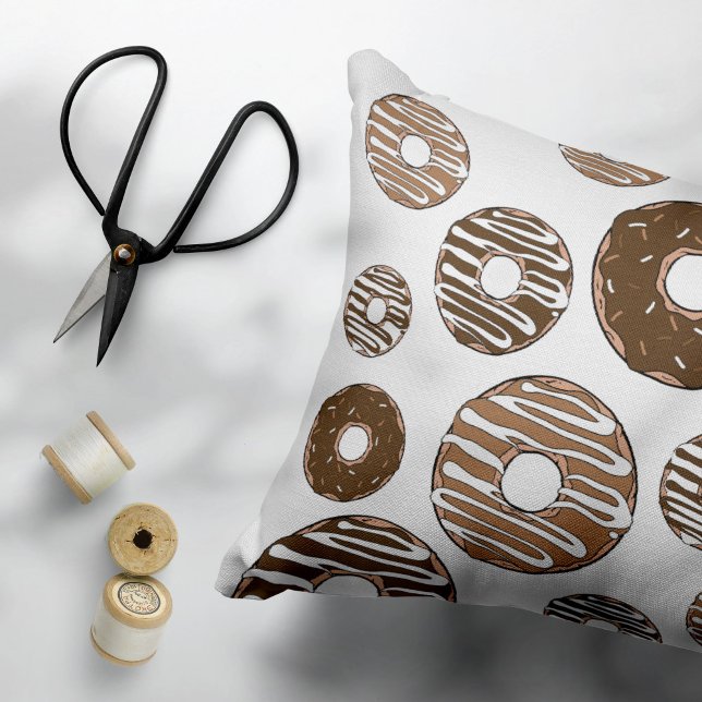 Housse D'oreillers Motif de beignes, beignets de chocolat, beignets d (Créateur téléchargé)