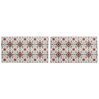 Housse D'oreillers Motif de broderie diamant folklorique sans couture