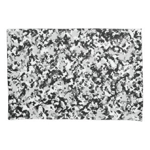 Housse D'oreillers Motif de camouflage Gris Blanc Arctique Noir
