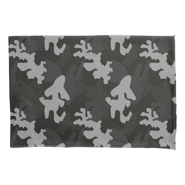 Housse D'oreillers Motif de camouflage noir (devant-gauche)