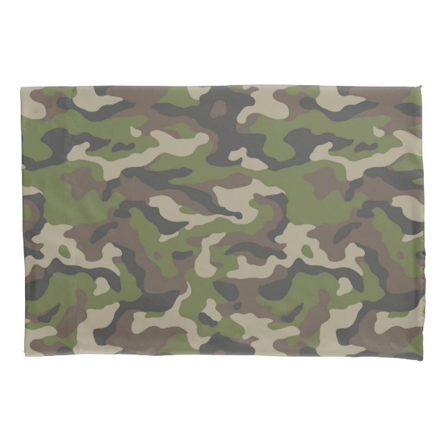 Housse D'oreillers Motif de camouflage vert (devant-gauche)